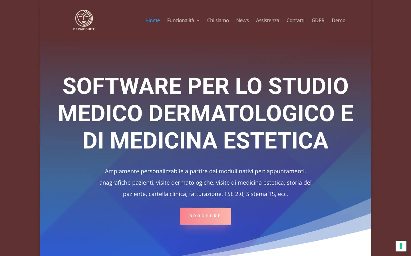 Homepage di DermoSuite, software per lo studio medico dermatologico e di medicina estetica
